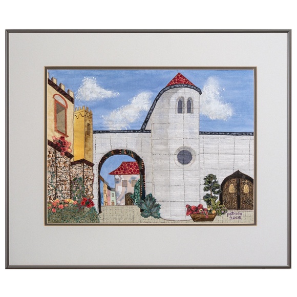 Veszprem Castle Gate - framed - mixed media landscape - architecture - Picture 1 of 7